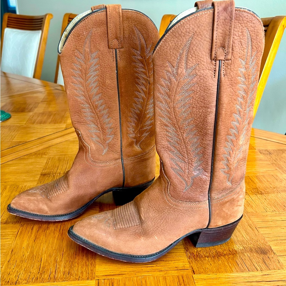 COPY - J CHISHOLM DROVER SERIES WOMENS COWBOY BOOTS - SZ 9.5 - Like New - COGNA…